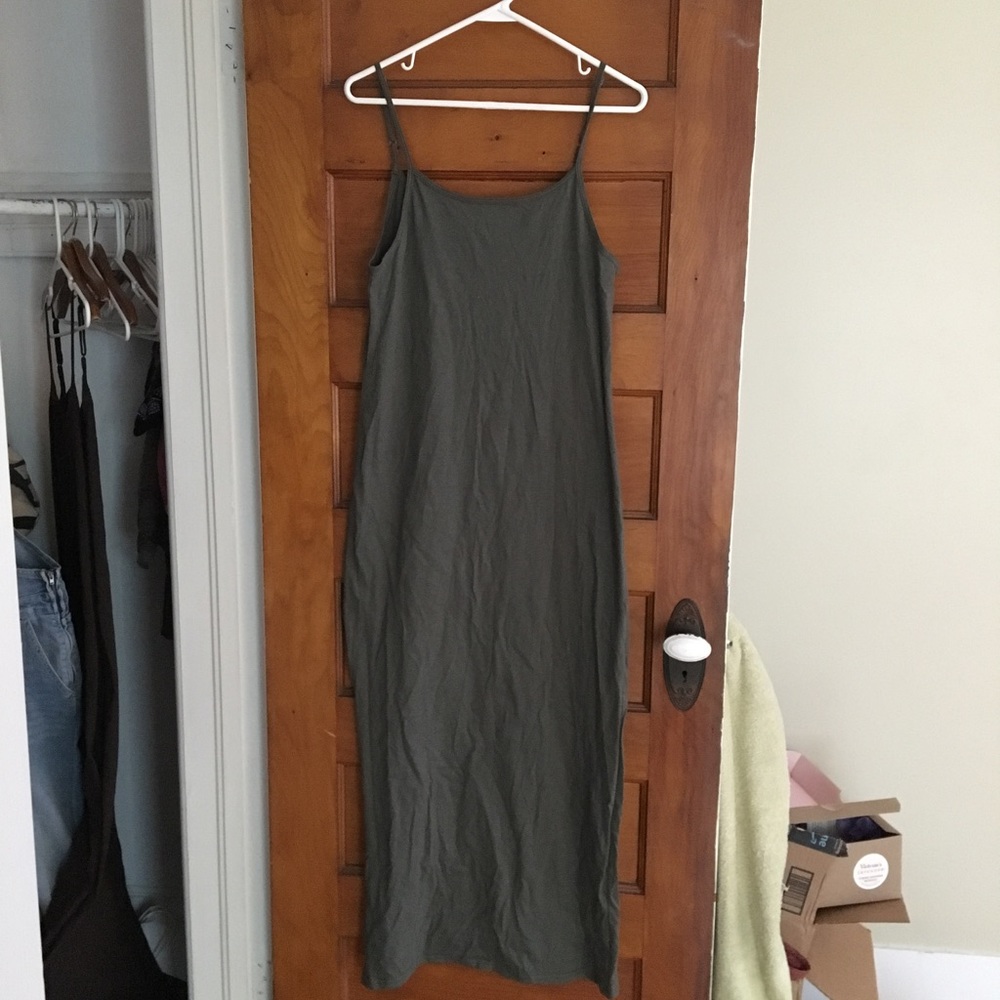 American Apparel Jersey Maxi Slit Tank Dress